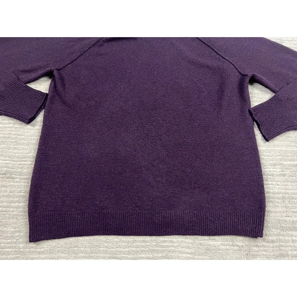 Sonoma Sweater Women Medium Purple Pullover Crewneck Raglan Sleeve Textured Knit